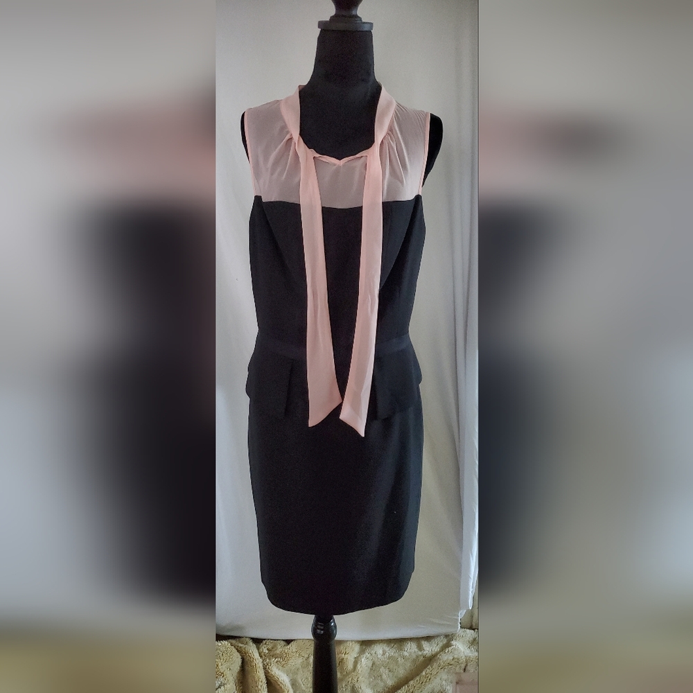 Nine & Co Black and Pink Structured Suit Jacket